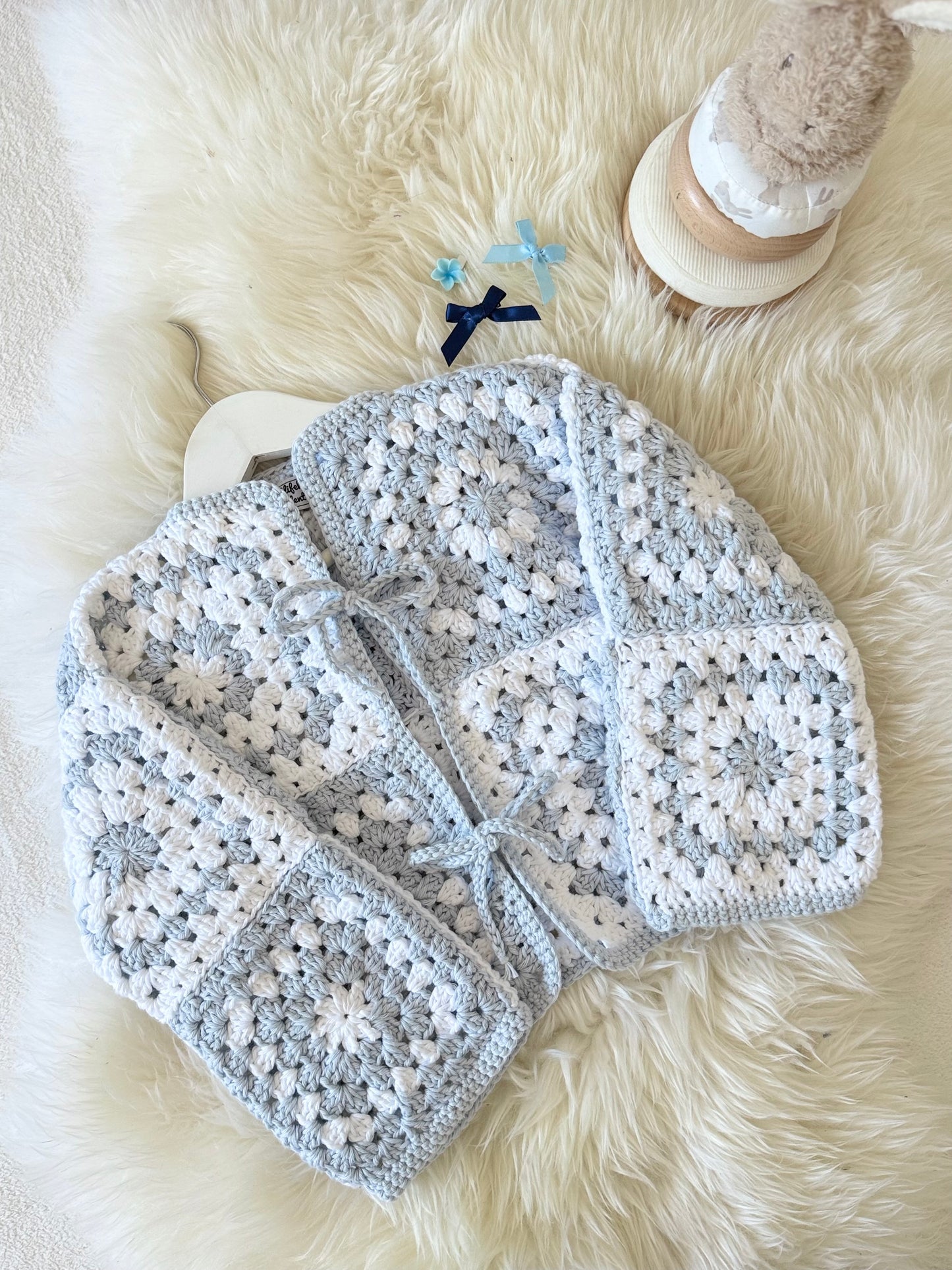 „Blue Cotton Dream“ Cardigan Gr.98/104